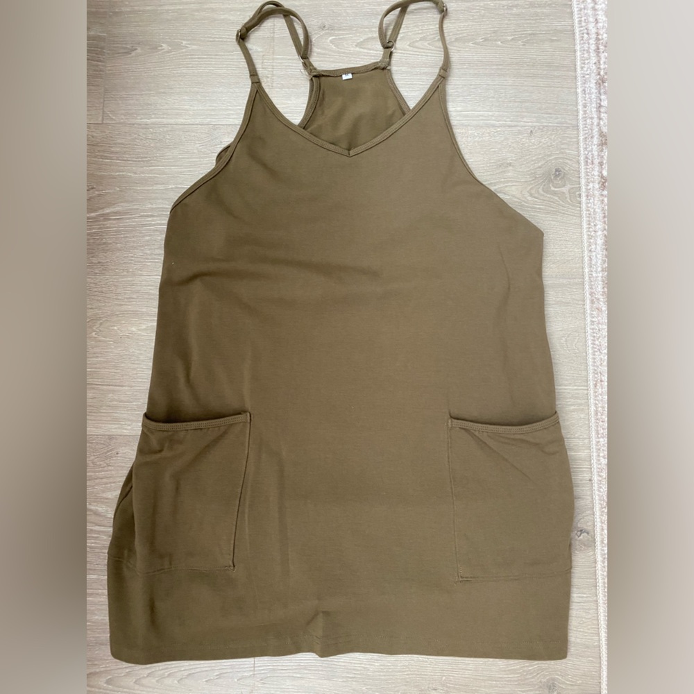 Hunter green athletic dress romper